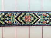 Ribbon Trim - 1 1/8-inch Patterned Brown with Multi-Colors Close-Out Only 3YDS Left!